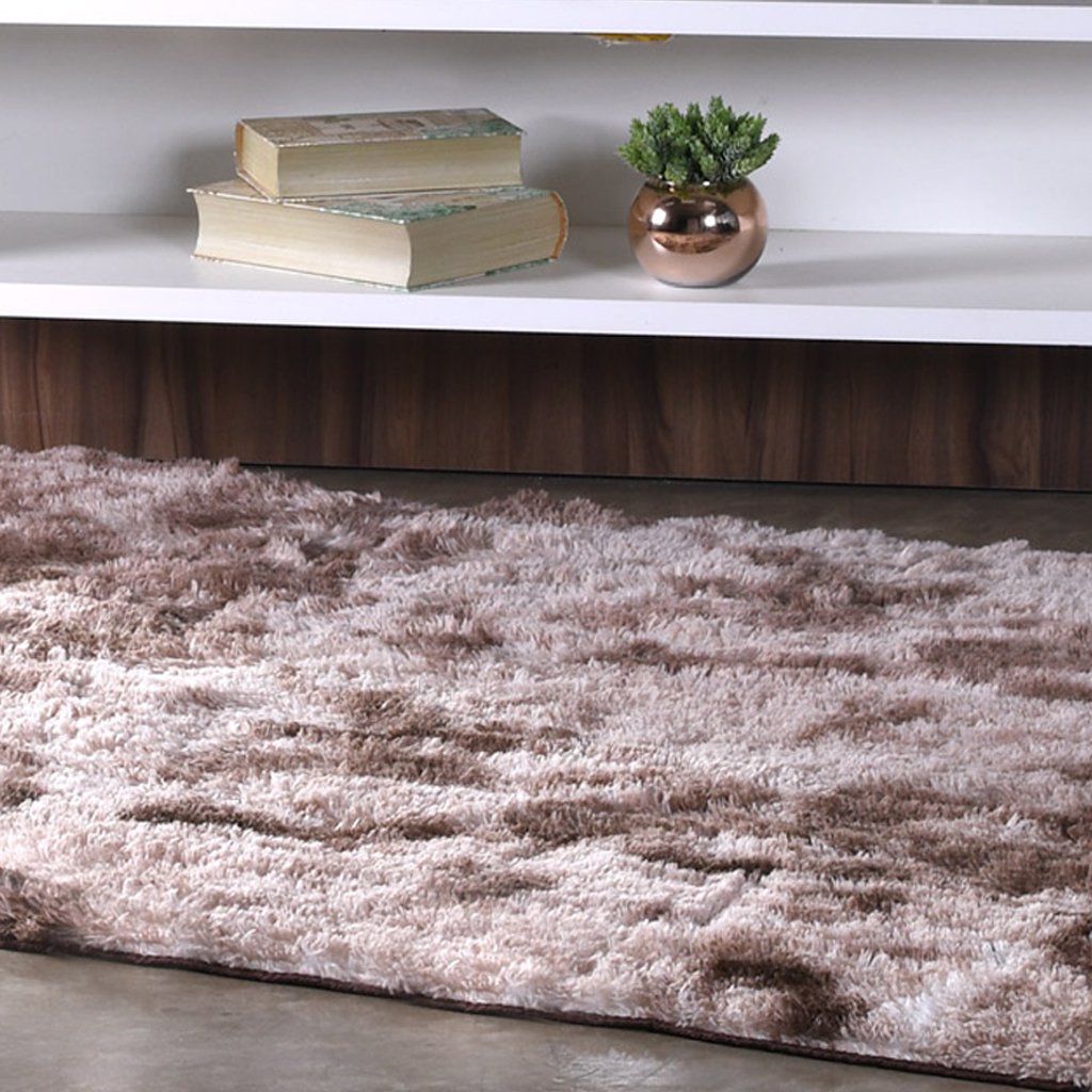 Tapete Fluffy para Sala 100% Poliester 140x200cm Taupe Mescla