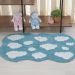 Tapete Quarto Infantil 60x100cm Azul Nuvem