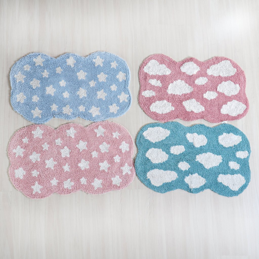 Tapete Quarto Infantil 60x100cm Azul Nuvem