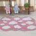Tapete Quarto Infantil 60x100cm Rosa Nuvem