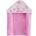 Toalha Capuz Bebê 70x70cm Malha Atoalhada Pássaro Rosa