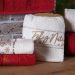 Toalha de Banho Feliz Natal Bordada Jacquard 68x135 Bene Casa Pérola