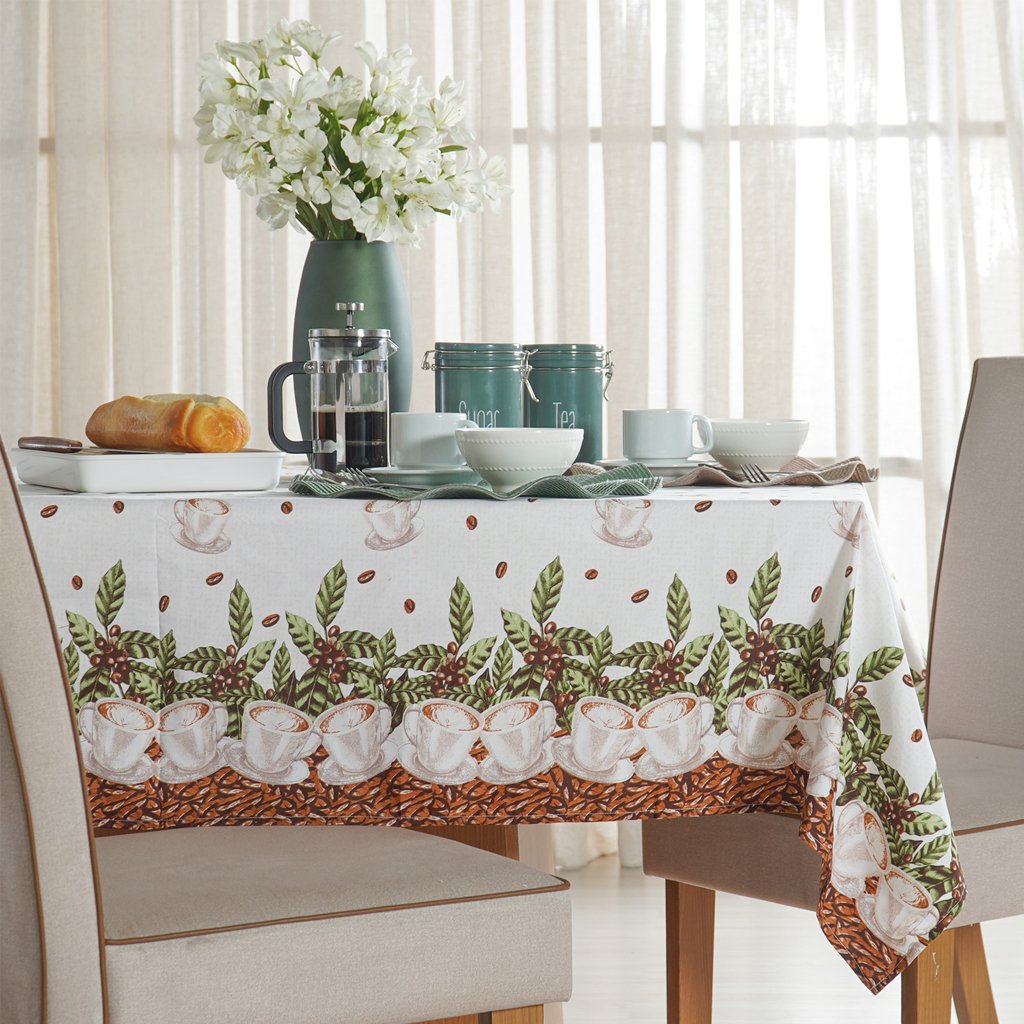 Toalha de Mesa Facile Repelente à Água 140x250cm Coffe