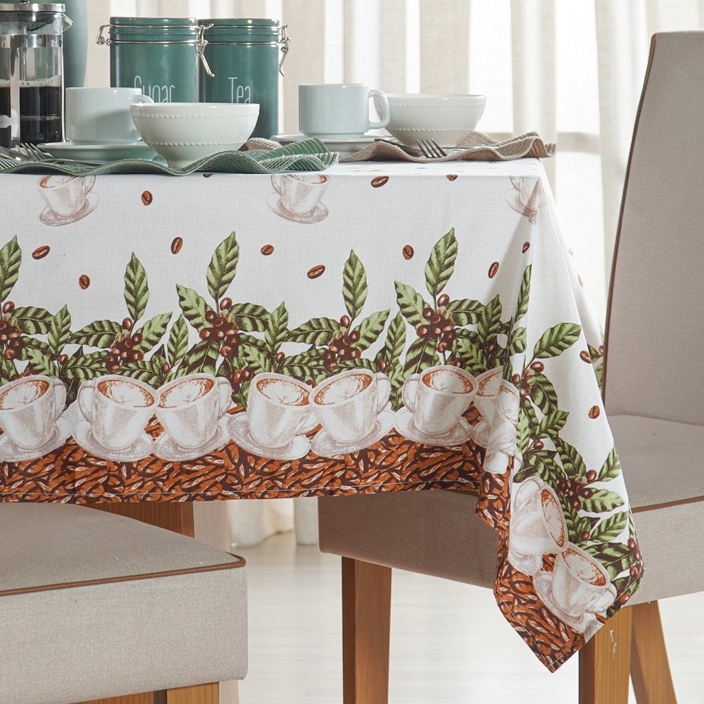 Toalha de Mesa Facile Repelente à Água 140x250cm Coffe