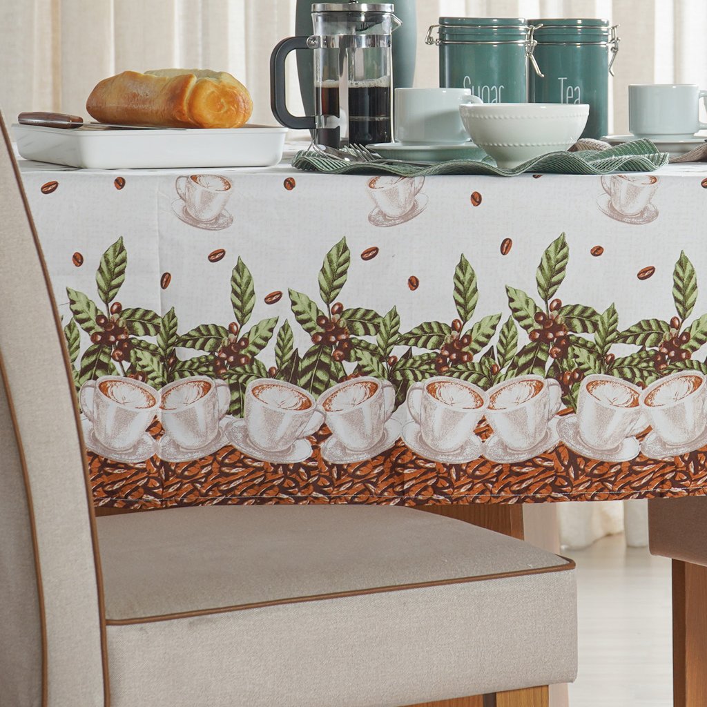 Toalha de Mesa Facile Repelente à Água 140x250cm Coffe