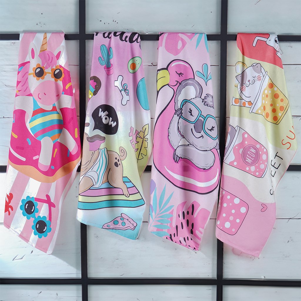Toalha de Praia Infantil Soft Microfibra Anti Areia 60x110 Bulldog Sweet