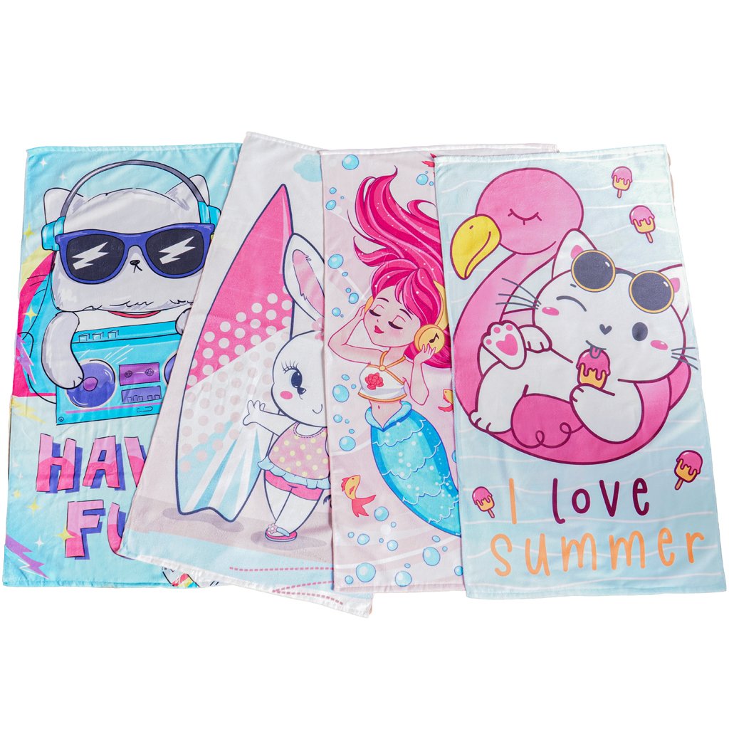 Toalha de Praia Infantil Summer Microfibra Anti Areia 60x110cm Have Fun