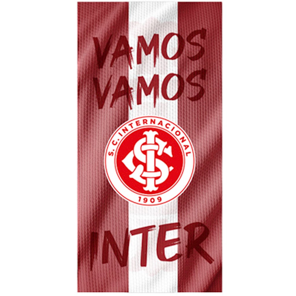 Toalha de Praia Times de Futebol Internacional 70x140cm Vamos Vamos Inter