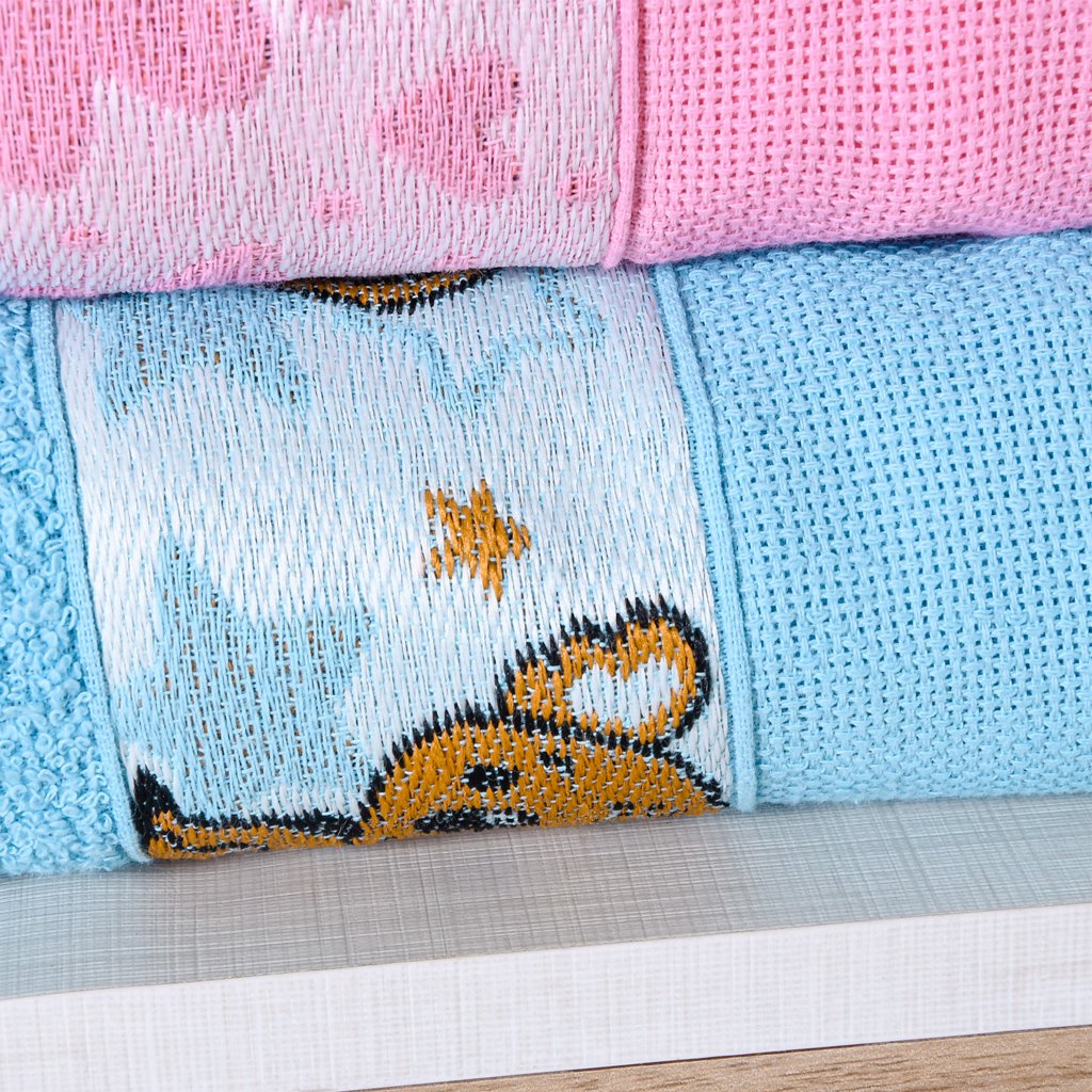 Toalha de Rosto Infantil com Barra Ponto Cruz 45x55