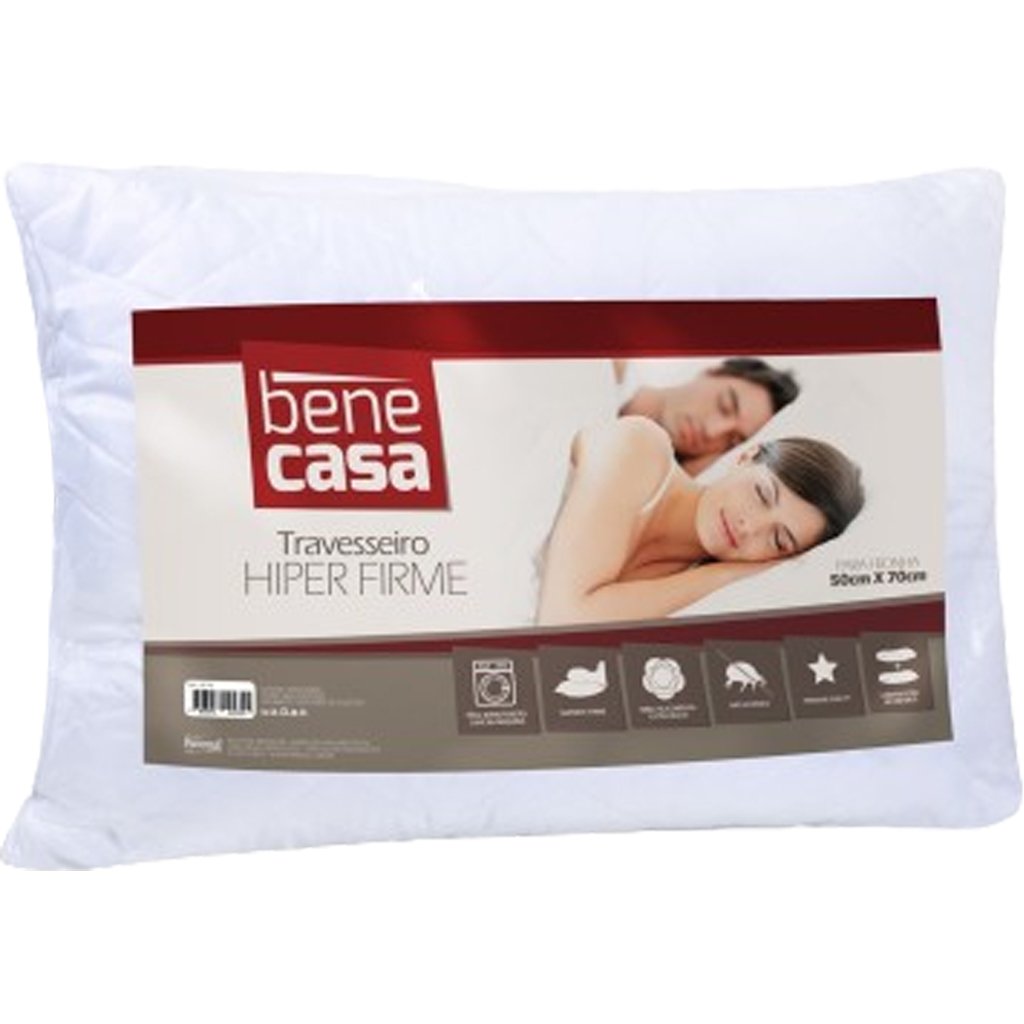 Travesseiro Hiper Firme Tecido Matelassado 50x70cm 100% Poliéster Branco