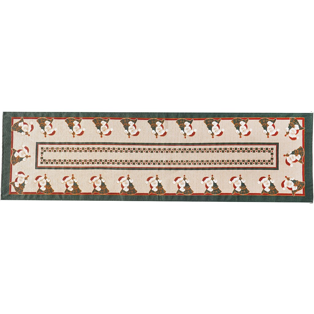 Trilho de Mesa Linhão Natalino 40x140cm Verde Papai Noel