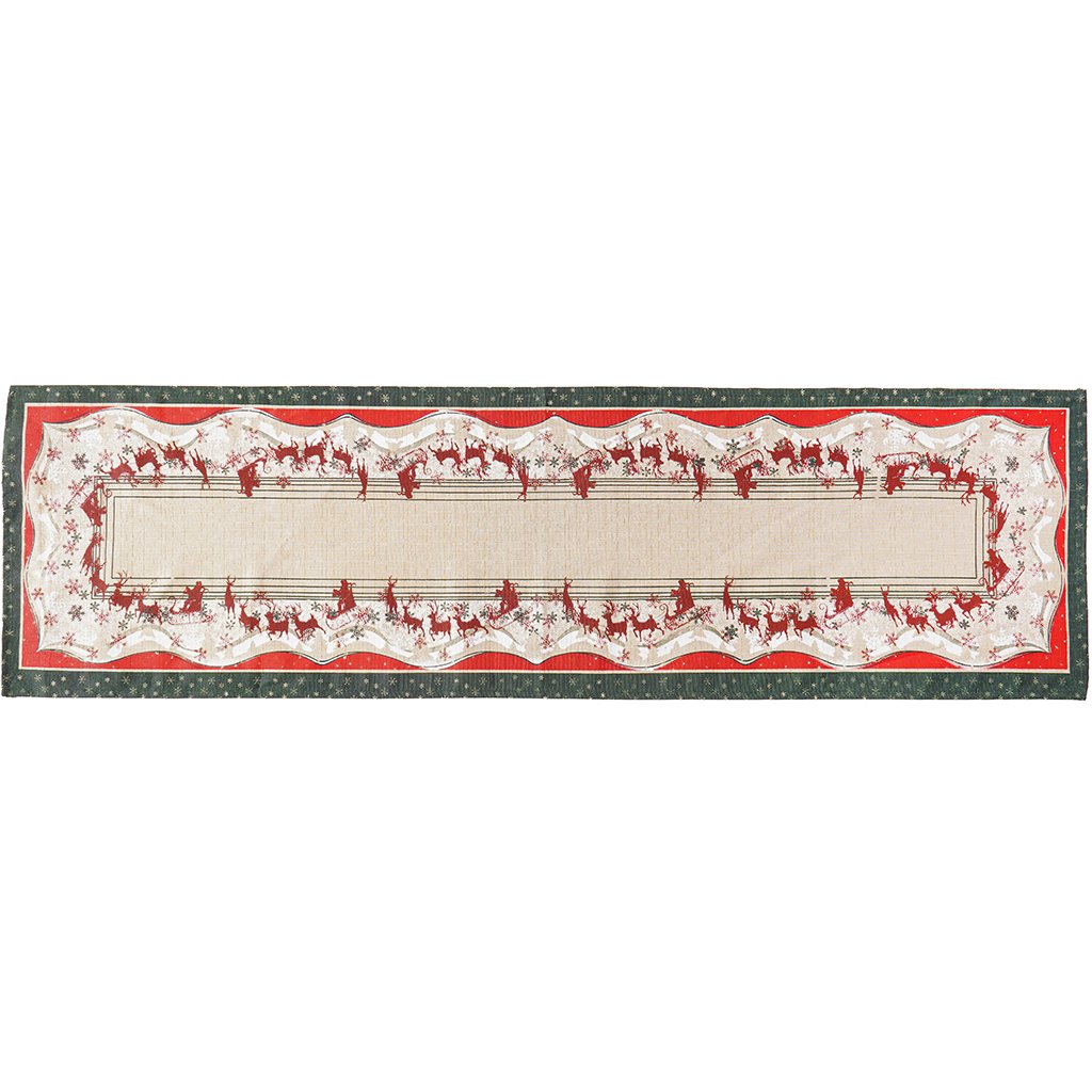 Trilho de Mesa Linhão Natalino 40x140cm Verde Renas