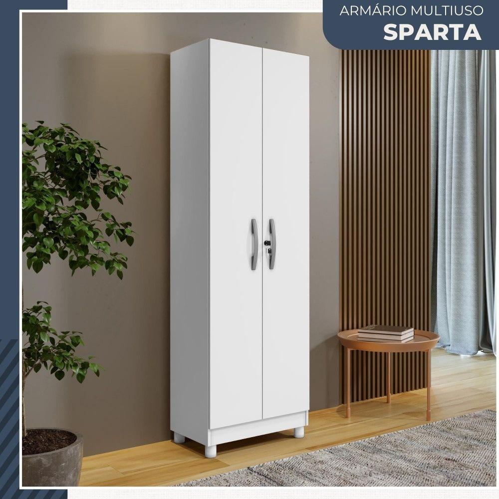 Armário Multiuso Sparta 2 Portas com Chave Benetil Branco