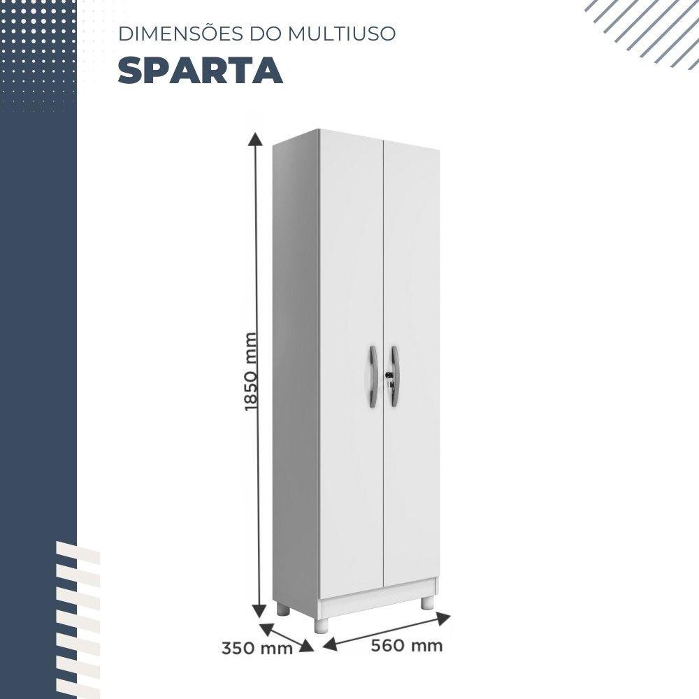 Armário Multiuso Sparta 2 Portas com Chave Benetil Branco