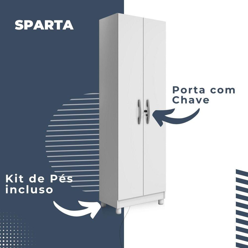 Armário Multiuso Sparta 2 Portas com Chave Benetil Branco