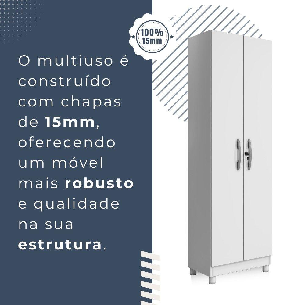 Armário Multiuso Sparta 2 Portas com Chave Benetil Branco