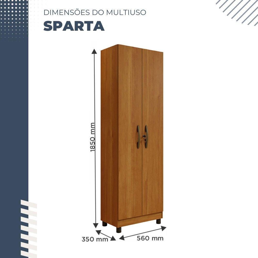 Armário Multiuso Sparta 2 Portas com Chave Benetil Cinamomo