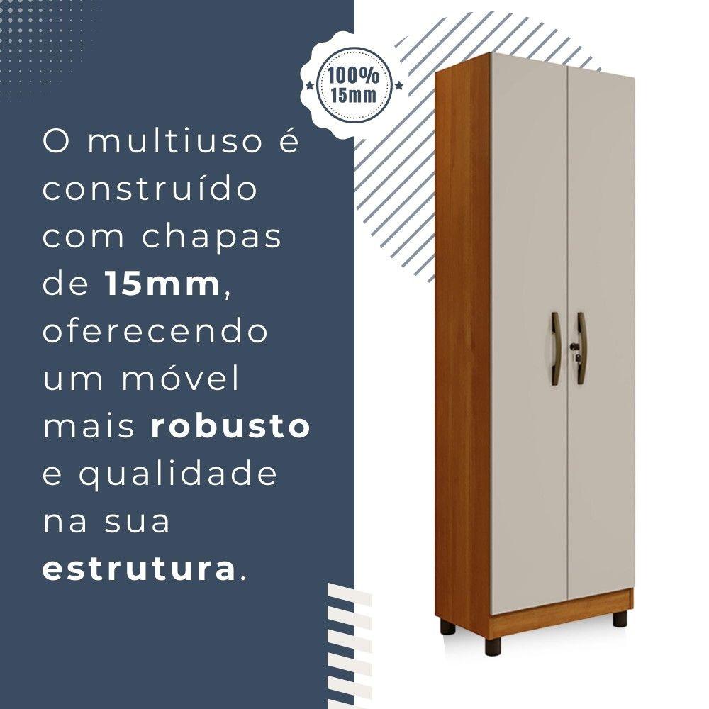 Armário Multiuso Sparta 2 Portas com Chave Benetil Cinamomo Off White