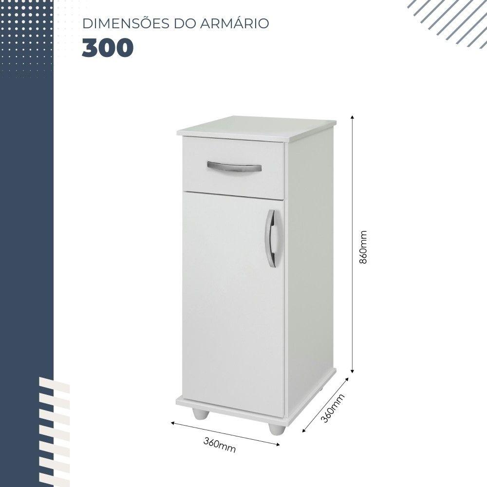 Balcão de Cozinha 300 com 1 Porta e 1 Gaveta Benetil Branco