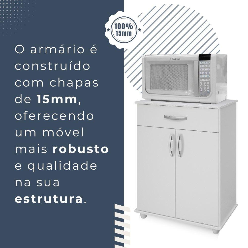 Balcão de Cozinha 302 com 2 Portas e 1 Gaveta Benetil Branco