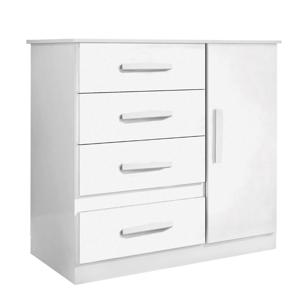 Cômoda 1 Porta 4 Gavetas Florença Benetil Branco