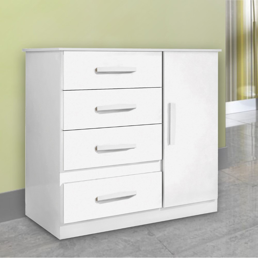 Cômoda 1 Porta 4 Gavetas Florença Benetil Branco