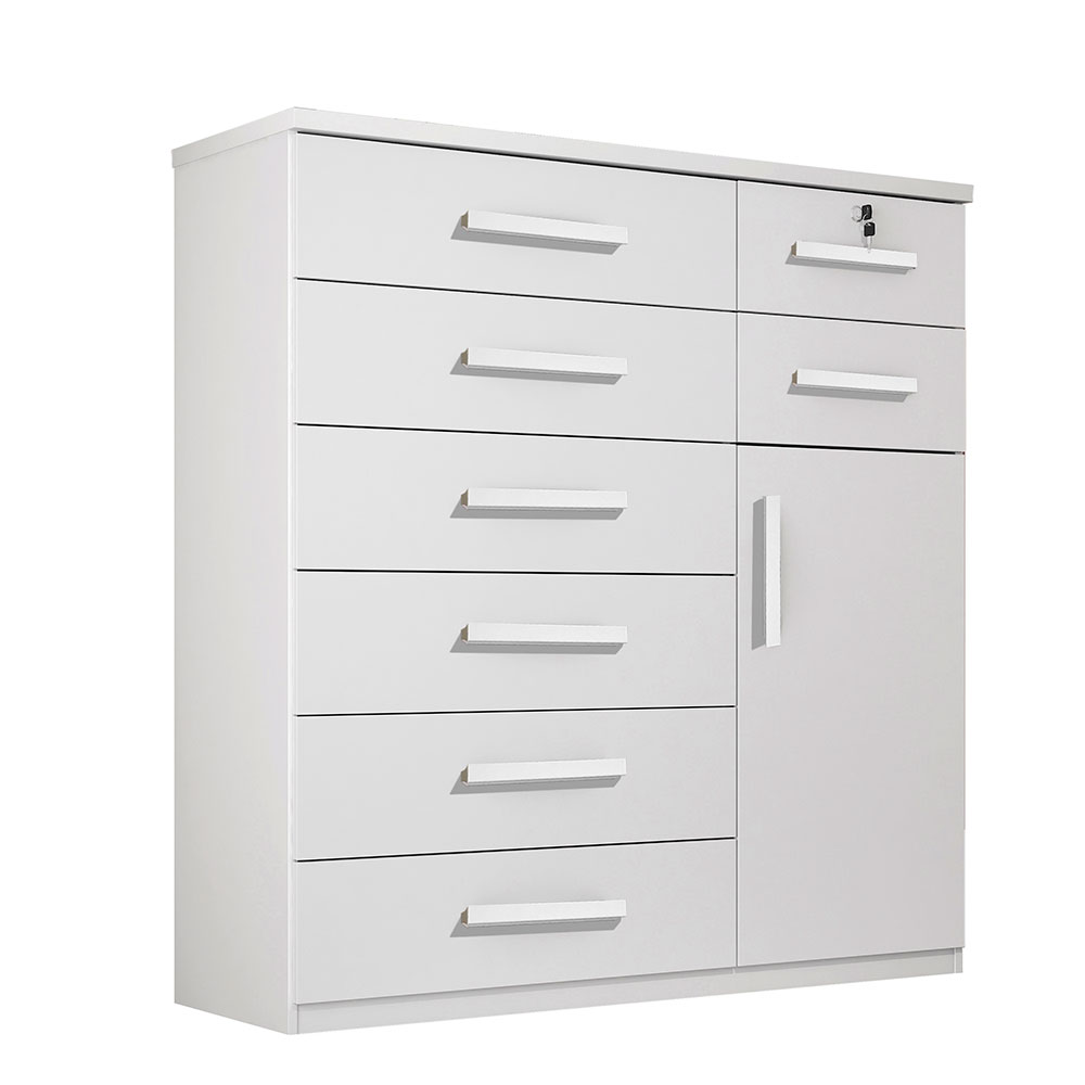 Cômoda 1 Porta 8 Gavetas Vitoria Plus Benetil Branco