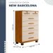 Cômoda Barcelona 7 Gavetas com Chave Benetil Cinamomo Off White