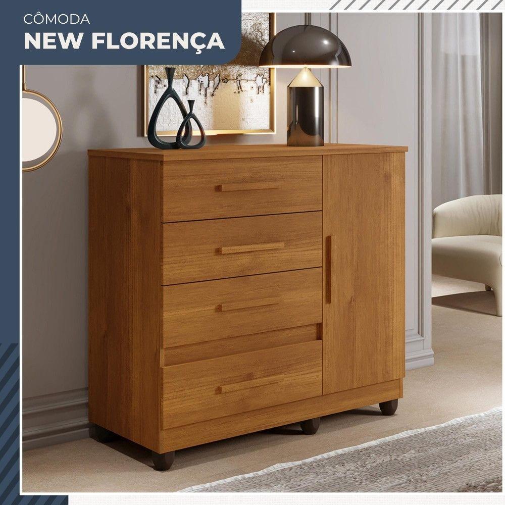 Cômoda Florença 1 Porta 4 Gavetas Benetil Cinamomo