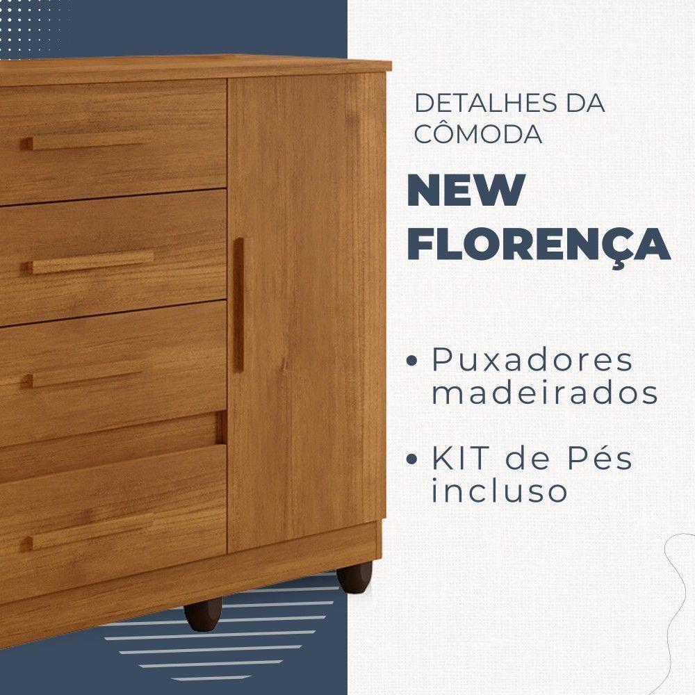 Cômoda Florença 1 Porta 4 Gavetas Benetil Cinamomo