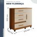 Cômoda Florença 1 Porta 4 Gavetas Benetil Cinamomo Off White