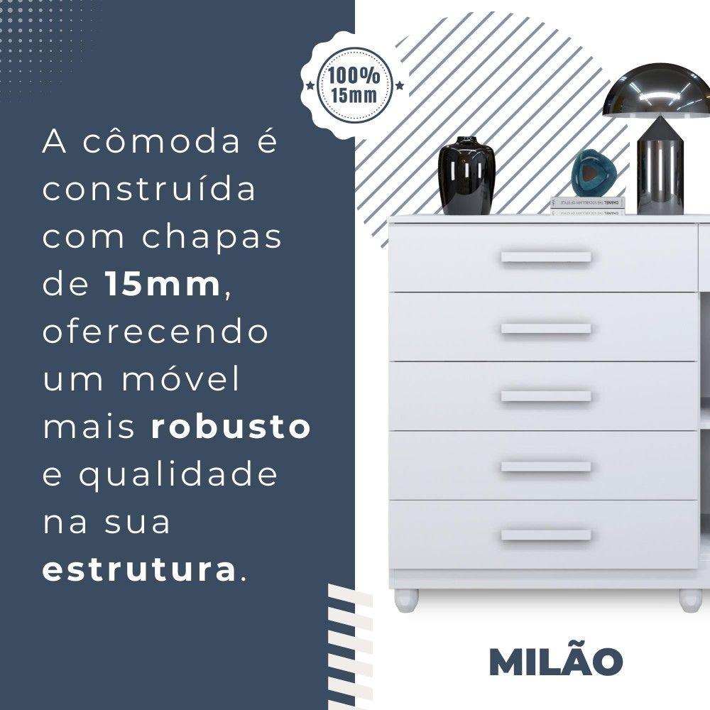 Cômoda Milão 1 Porta 6 Gavetas Benetil Branco