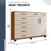 Cômoda Triunfo 2 Portas 8 Gavetas com Chave Benetil Cinamomo Off White