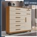 Cômoda Vitória 1 Porta 8 Gavetas com Chave Benetil Cinamomo Off White