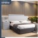 Cabeceira Casal Império Extensível com Mesa de Cabeceira Benetil Branco