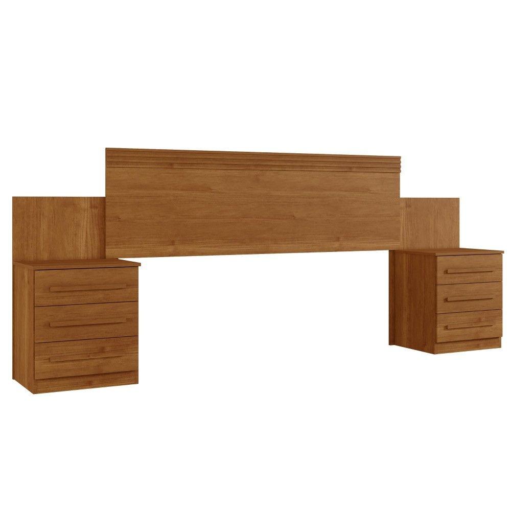 Cabeceira Casal Império Extensível com Mesa de Cabeceira Benetil Cinamono