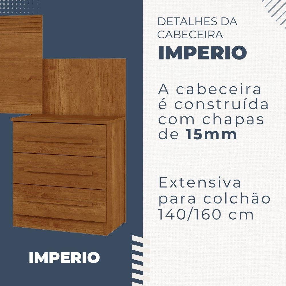 Cabeceira Casal Império Extensível com Mesa de Cabeceira Benetil Cinamono