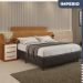 Cabeceira Casal Império Extensível com Mesa de Cabeceira Benetil Cinamono Off White