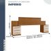 Cabeceira Casal Império Extensível com Mesa de Cabeceira Benetil Cinamono Off White
