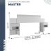 Cabeceira Casal Master Extensível com Mesa de Cabeceira Benetil Branco