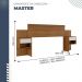 Cabeceira Casal Master Extensível com Mesa de Cabeceira Benetil Cinamomo Off White