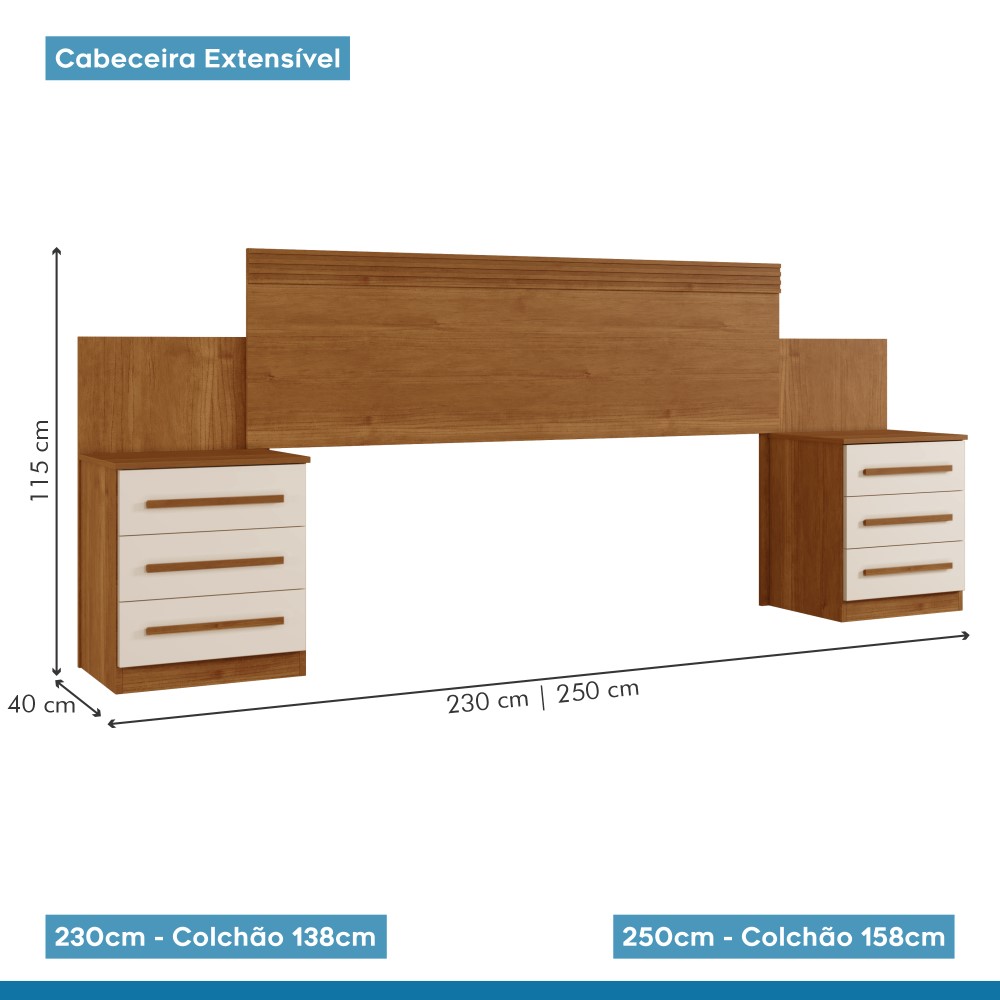 Cabeceira Imperio  Benetil Cinamomo/Off White