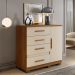 Comoda New Florença Quarto com 4 Gavetas e 1 Porta Cinamomo/Off White
