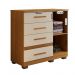 Comoda New Florença Quarto com 4 Gavetas e 1 Porta Cinamomo/Off White