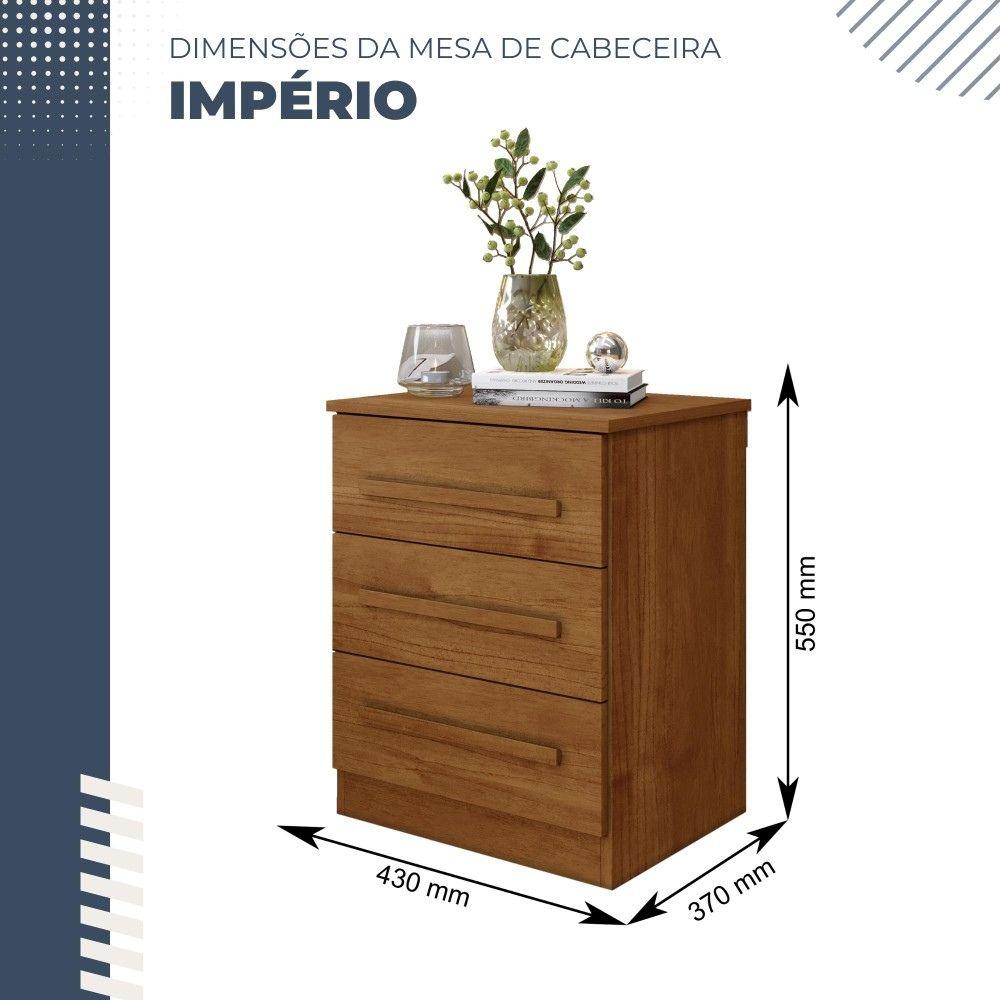 Conjunto 2 Mesas de Cabeceira Império 3 Gavetas Benetil Cinamomo