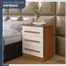 Conjunto 2 Mesas de Cabeceira Império 3 Gavetas Benetil Cinamomo Off White