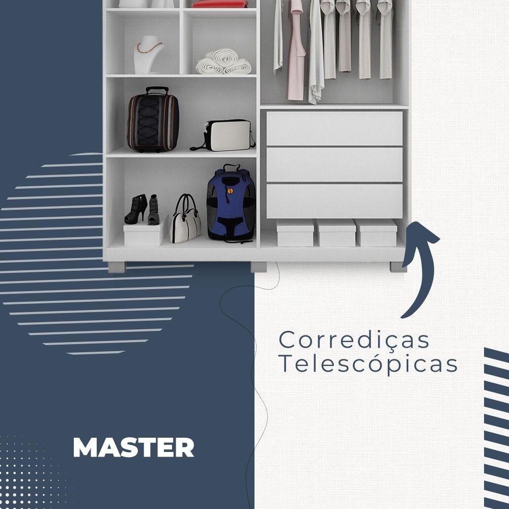Guarda Roupa 4 Portas 3 Gavetas Master Benetil Branco