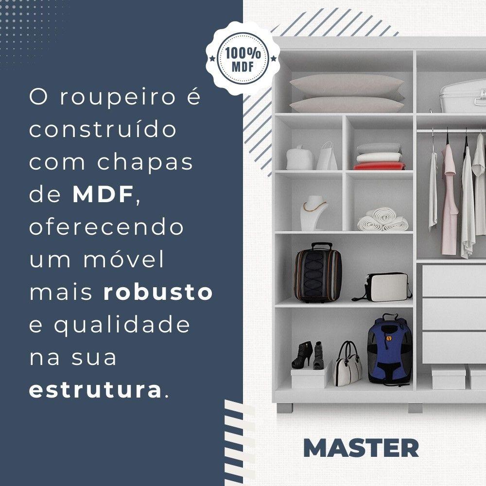 Guarda Roupa 4 Portas 3 Gavetas Master Benetil Branco