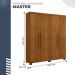 Guarda Roupa 4 Portas 3 Gavetas Master Benetil Cinamomo