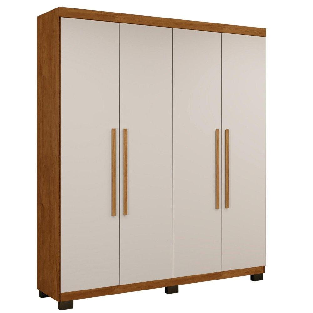 Guarda Roupa 4 Portas 3 Gavetas Master Benetil Cinamomo Off White